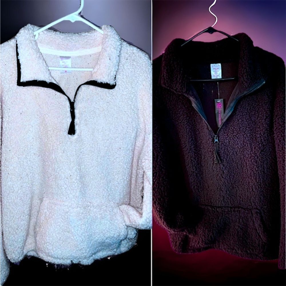 2 Ladies Half-Zip Pullovers l Fleece l Pocket l No Boundaries l